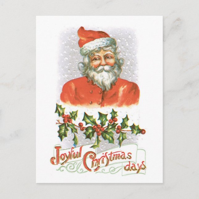 Cartes Pour Fêtes Annuelles Noël à l'ancienne, Père Noël (Devant)