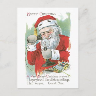 Cartes Pour Fêtes Annuelles Noël à l'ancienne, Père Noël