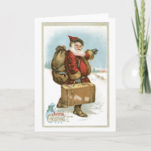 Cartes Pour Fêtes Annuelles Noël à l'ancienne, Père Noël
