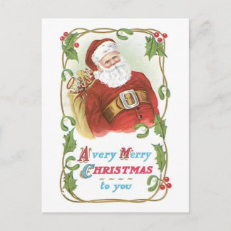 Cartes Pour Fêtes Annuelles Noël à l'ancienne, Père Noël