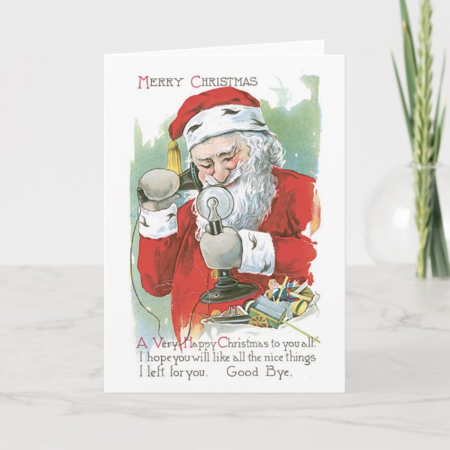 Cartes Pour Fêtes Annuelles Noël à l'ancienne, Père Noël (Devant)