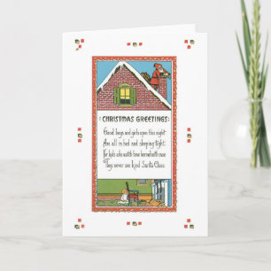 Cartes Pour Fêtes Annuelles Noël à l'ancienne, Père Noël