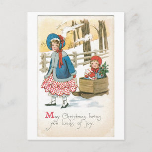 Cartes Pour Fêtes Annuelles Noël à l'ancienne, traîneau