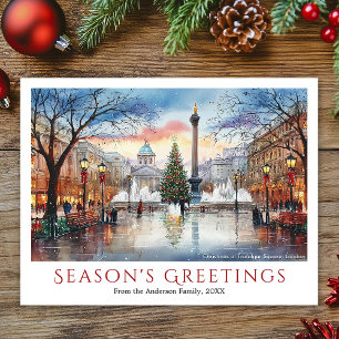Cartes Pour Fêtes Annuelles Noël à l'aquarelle à Trafalgar Square Londres