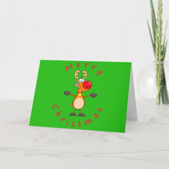 Cartes Pour Fêtes Annuelles Noël à l'inné de caricature (Devant)