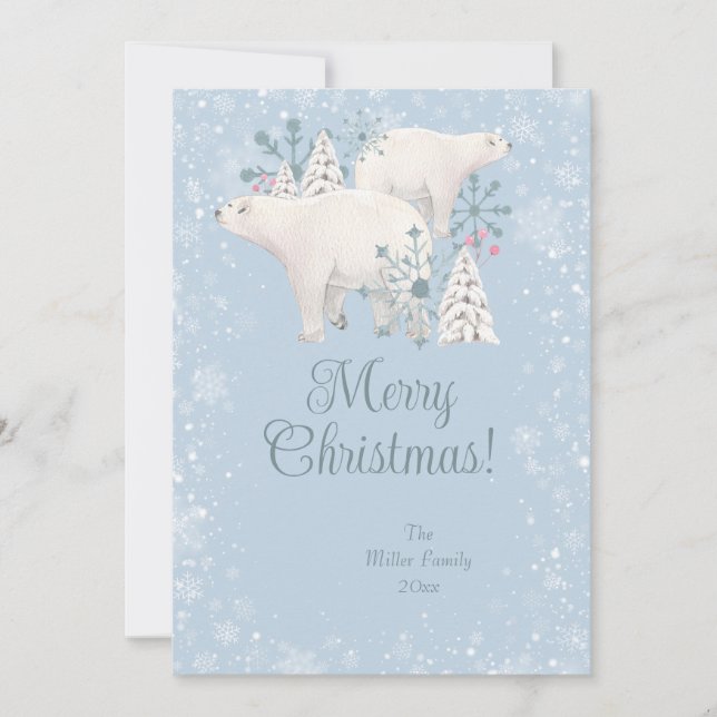 Cartes Pour Fêtes Annuelles Noël à l'ours polaire (Devant)