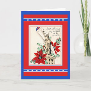 Cartes Pour Fêtes Annuelles Noël à mon mari dans le service vintage