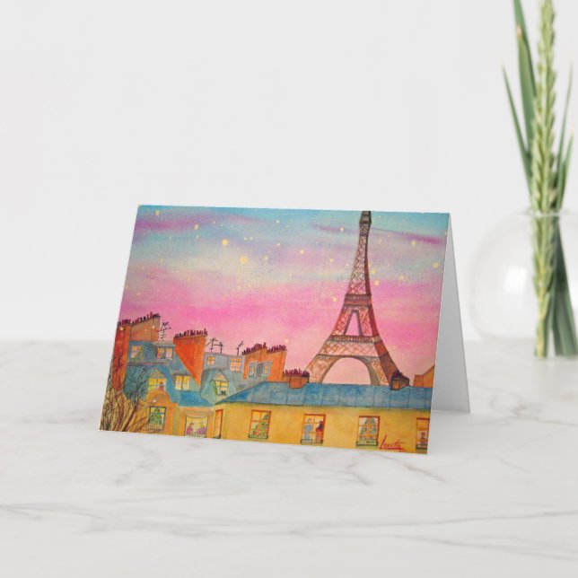Cartes Pour Fêtes Annuelles Noël à Paris (Devant)