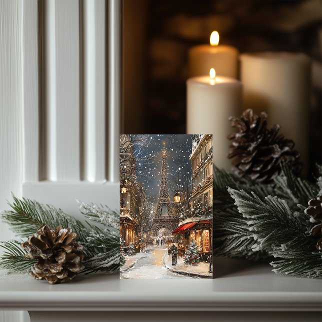 Cartes Pour Fêtes Annuelles Noël à Paris : La tour Eiffel rayonnante (Créateur téléchargé)