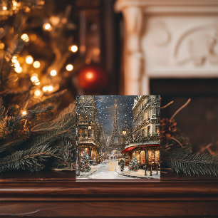 Cartes Pour Fêtes Annuelles Noël à Paris : La tour Eiffel rayonnante