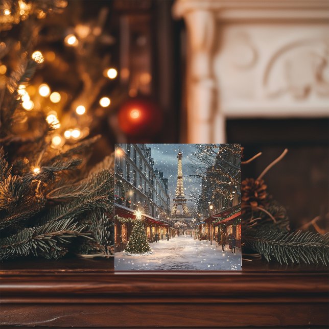 Cartes Pour Fêtes Annuelles Noël à Paris : Lane Tour Eiffel illuminée (Créateur téléchargé)