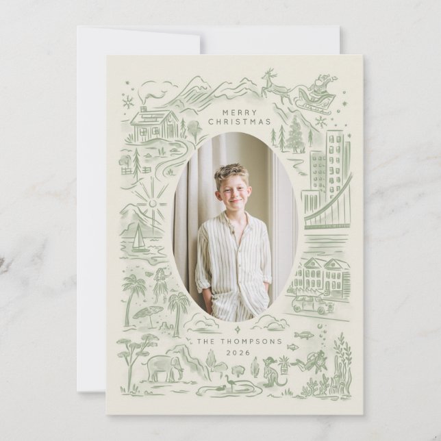 Cartes Pour Fêtes Annuelles noël à travers le monde | globetrotter de vacances (Devant)