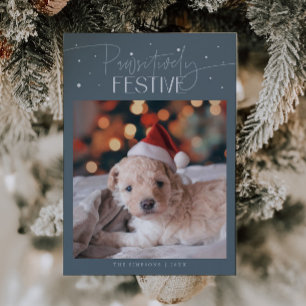 Cartes Pour Fêtes Annuelles Noël absolument festif Photo de chien sur fond ard