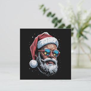 Cartes Pour Fêtes Annuelles Noël afro-américain Pyjama Xmas Afro Père Noël 