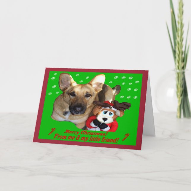 Cartes Pour Fêtes Annuelles Noël Allemand Berger & Jouet Reindeer (Devant)