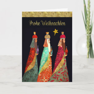 Cartes Pour Fêtes Annuelles Noël allemand, trois Magi