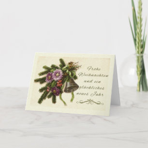 Cartes Pour Fêtes Annuelles Noël allemand vintage Frohe Weihnachten Cloche