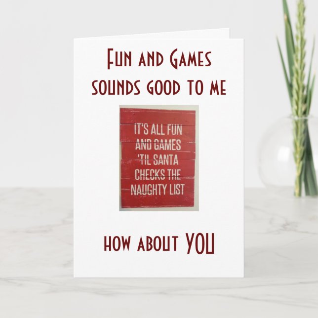 CARTES POUR FÊTES ANNUELLES NOËL AMUSANT/JEUX-RENCONTREZ-MOI SOUS MISTLETOE (Devant)