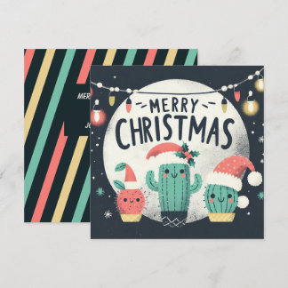Cartes Pour Fêtes Annuelles Noël amusant Potté Père Noël Cactus Plantes