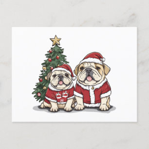 Cartes Pour Fêtes Annuelles Noël Anglais Chien de Chien De Fer Chapeau