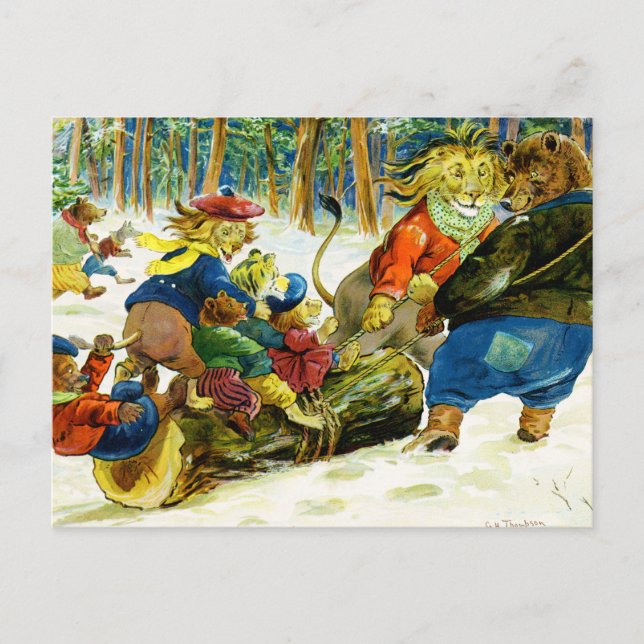Cartes Pour Fêtes Annuelles Noël animal - Obtenir le journal de yule (Devant)