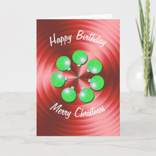 Cartes Pour Fêtes Annuelles Noël Anniversaire moderne rouge et vert