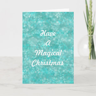 Cartes Pour Fêtes Annuelles Noël Aqua Bokeh