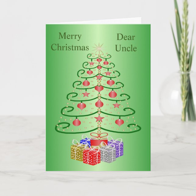 Cartes Pour Fêtes Annuelles Noël Arbre Design Uncle Noël (Devant)