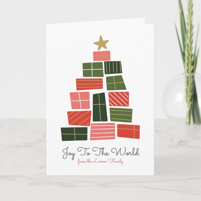 Cartes Pour Fêtes Annuelles Noël Arbre moderne Noël (Devant)