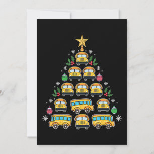 Cartes Pour Fêtes Annuelles Noël Arbre scolaire Bus amusant Conducteur Noël