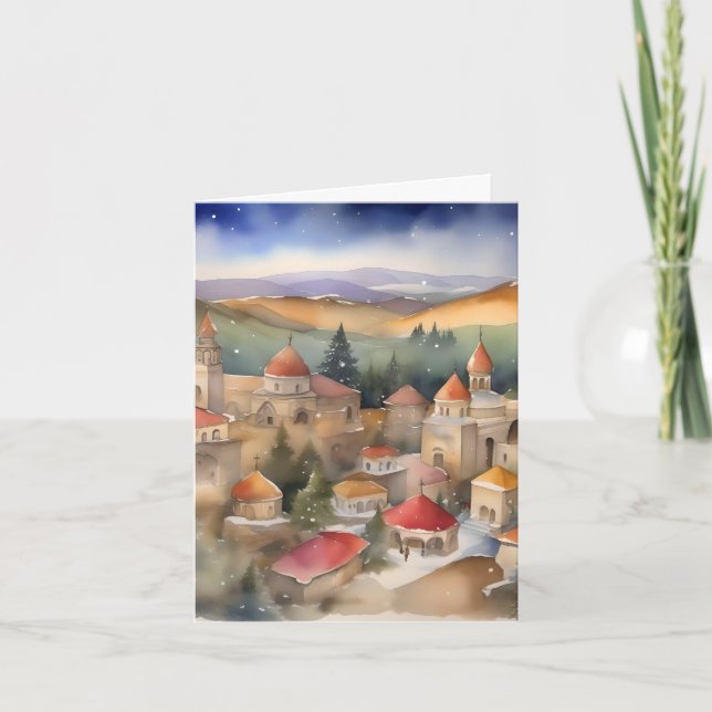 Cartes Pour Fêtes Annuelles Noël arménien E - 6 janvier - Aquarelle (Devant)