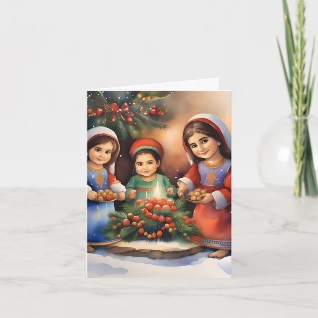 Cartes Pour Fêtes Annuelles Noël arménien F - 6 janvier - Aquarelle (Devant)