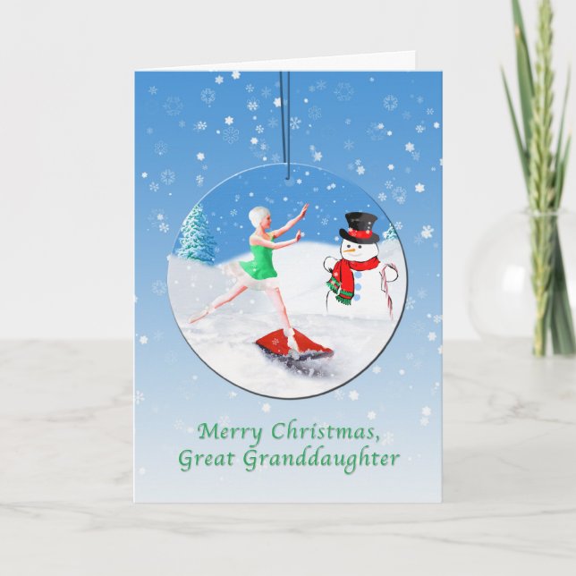 Cartes Pour Fêtes Annuelles Noël, arrière-petite-fille, danseur classique (Devant)