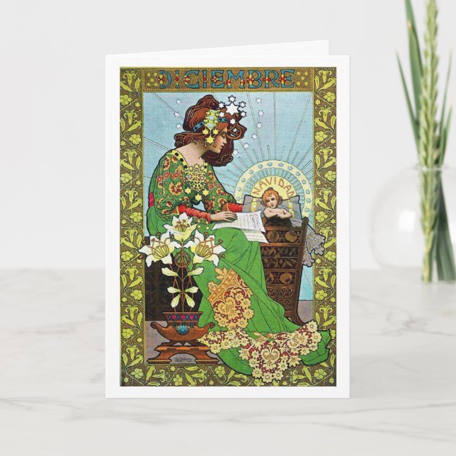 Cartes Pour Fêtes Annuelles Noël Art Nouveau (Devant)
