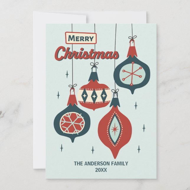 Cartes Pour Fêtes Annuelles Noël atomique du milieu du siècle (Devant)