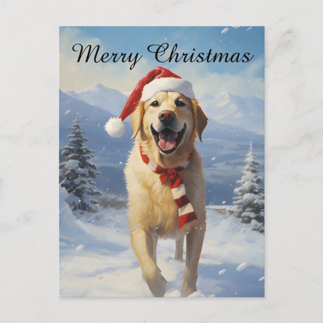 Cartes Pour Fêtes Annuelles Noël au Labrador (Devant)