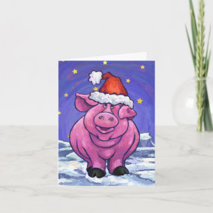 Cartes Pour Fêtes Annuelles Noël au porc