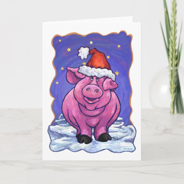 Cartes Pour Fêtes Annuelles Noël au porc (Devant)