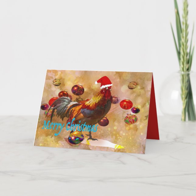 Cartes Pour Fêtes Annuelles Noël aux amateurs de poulet (Devant)