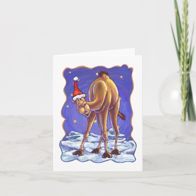 Cartes Pour Fêtes Annuelles Noël aux chameaux (Devant)