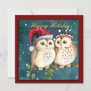 Cartes Pour Fêtes Annuelles Noël aux chouettes