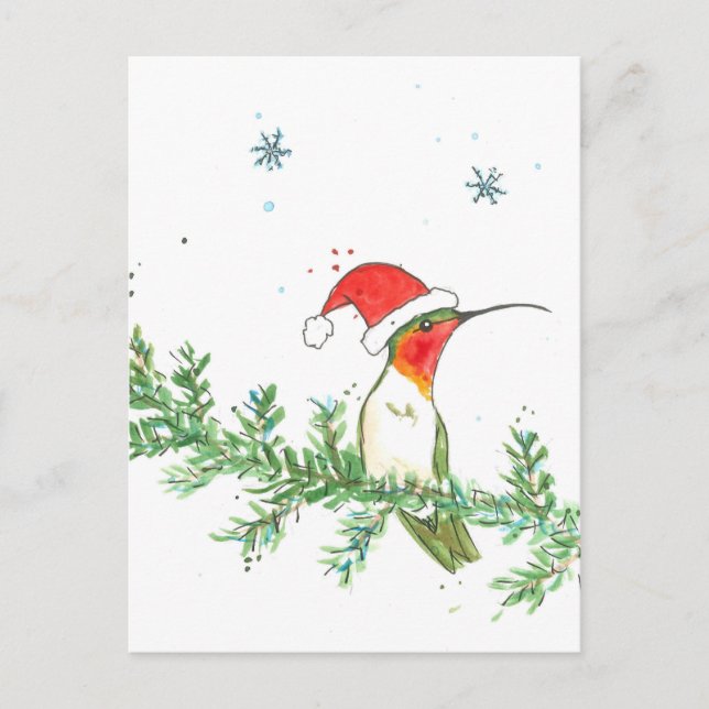 Cartes Pour Fêtes Annuelles Noël aux colibris (Devant)