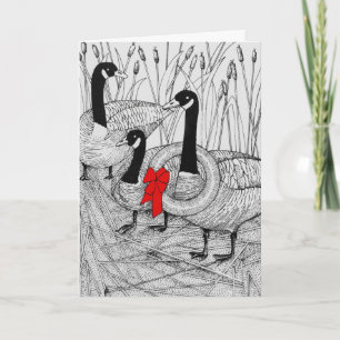 Cartes Pour Fêtes Annuelles Noël aux Oies canadiennes