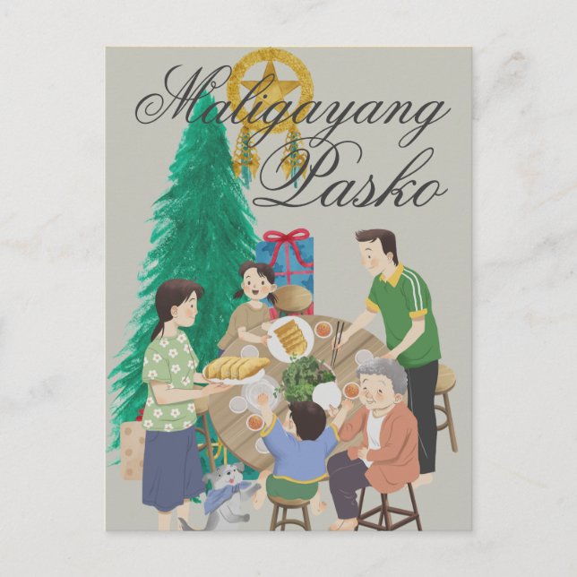 Cartes Pour Fêtes Annuelles Noël aux Philippines Maligayang Pasko (Devant)