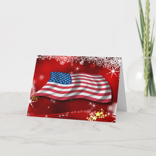 Cartes Pour Fêtes Annuelles Noël aux USA (Devant)