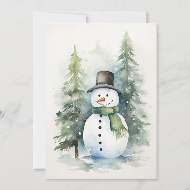 Cartes Pour Fêtes Annuelles Noël avec Snowman (Devant)