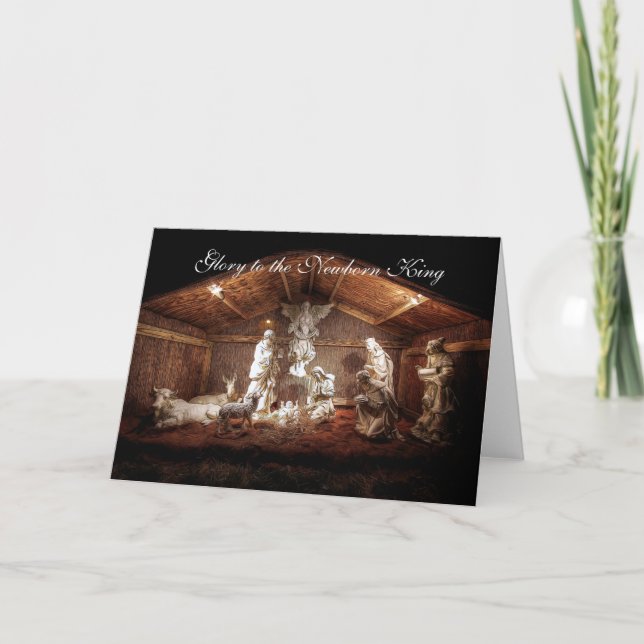 Cartes Pour Fêtes Annuelles Noël Avent Jésus Nativité Manger Scène (Devant)