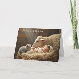 Cartes Pour Fêtes Annuelles Noël bébé et chaton en colère