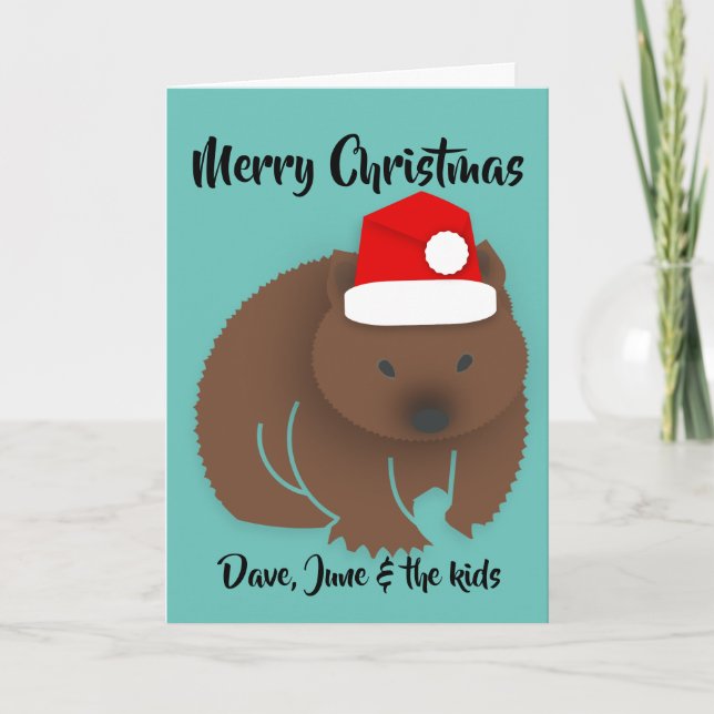Cartes Pour Fêtes Annuelles Noël bébé Wombat (Devant)