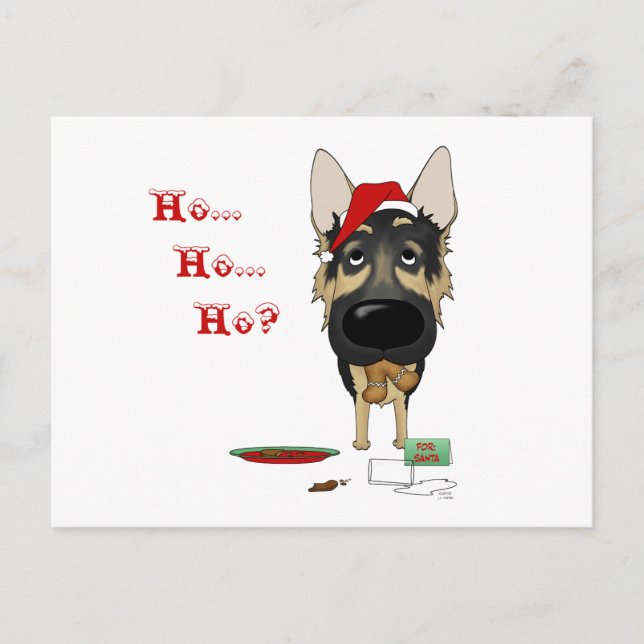 Cartes Pour Fêtes Annuelles Noël berger allemand (Devant)